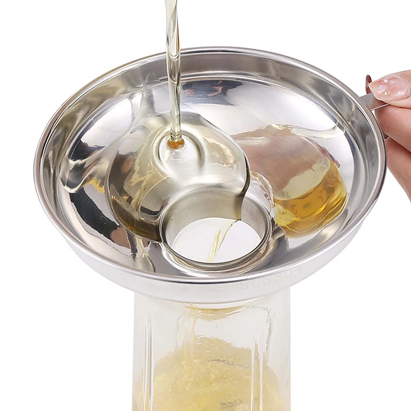 Stainless Steel Wide Mouth Canning Funnel Durable easy to clean Kitchen Cooking Tool for Oil Wine Salad Dressing Thick Hopper