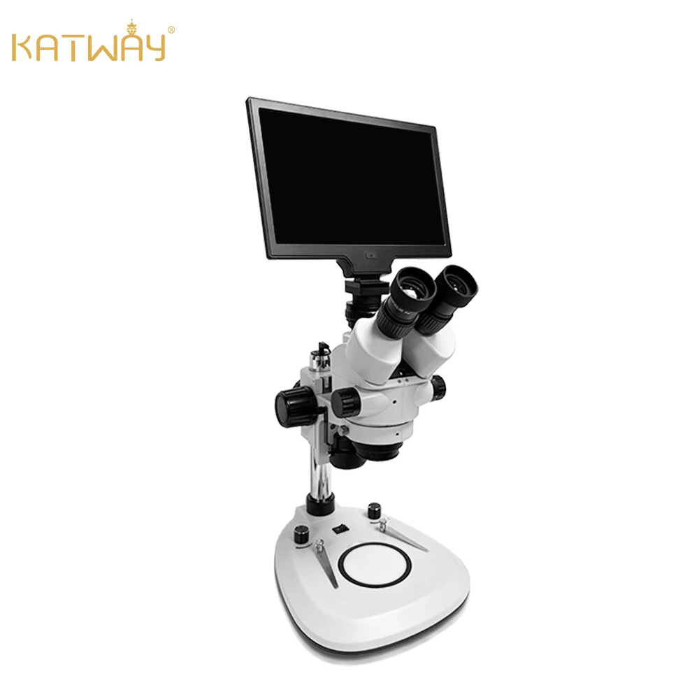 Katway HH-MS06B For jewelry making Optical Stereo Microscope, 7X-45X Magnification, 1920x1080p Multi-Function Screen