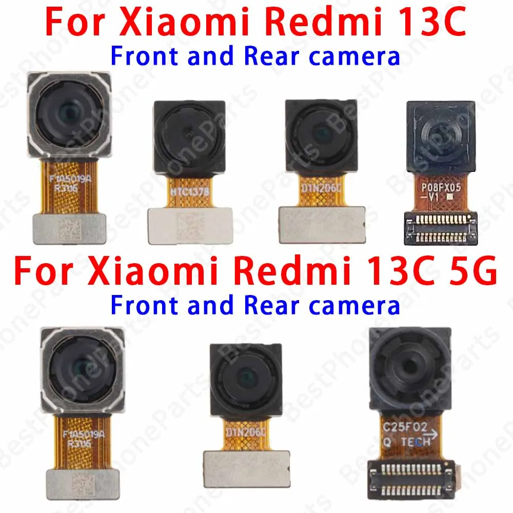 Front and Rear Back Camera For Xiaomi Redni 13C 5G Redni13C Main Facing Camera Module Flex Cable Replacement Spare Parts