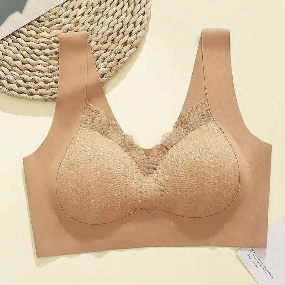 Comfortabele grote cup draadloze diepe V-bh schokbestendig verzamelde borsten ondergoed voor dames lingerie anti-verslapping naadloze beha yoga