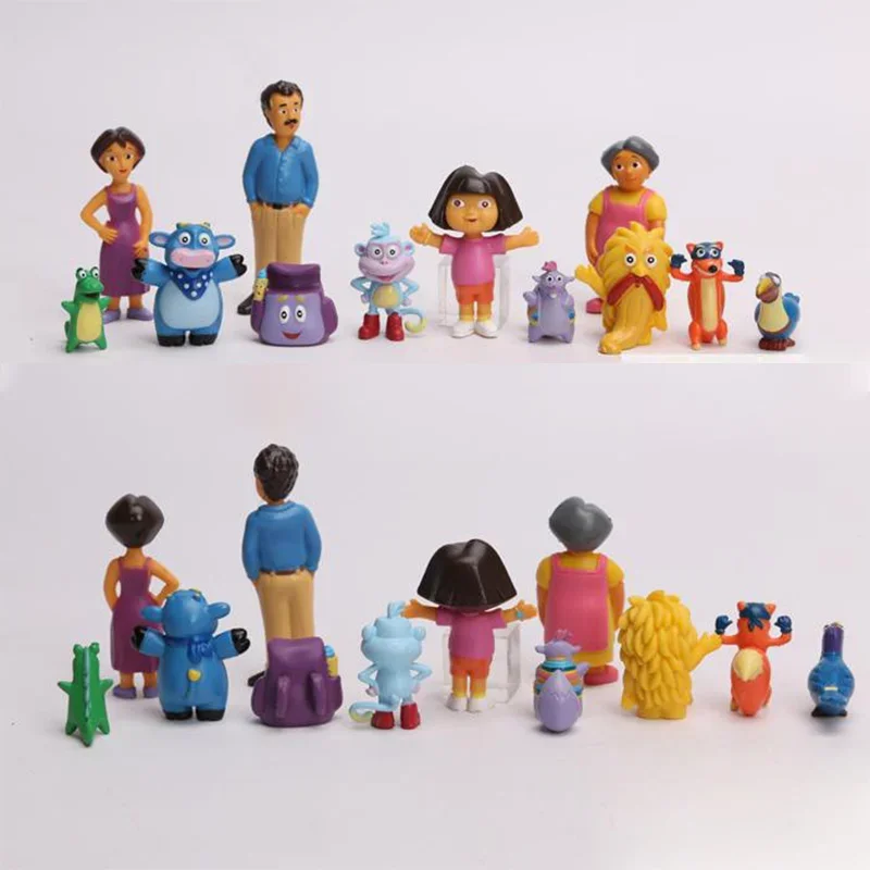 Dora Explore Action Figures 12pcs/set Cute Cartoon Figures Model Dolls Kids Toys Collection Room Decoration Car Ornaments Gifts