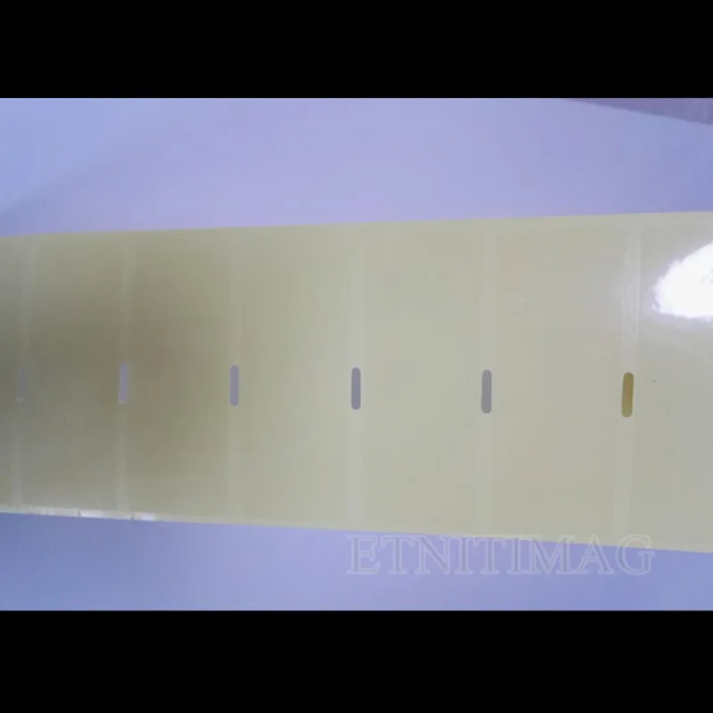 Zelfklevende Transparante Pet Label Sticker Vel Geel Bodem Geperforeerd 70(2.76 ") X40mm (1.57")x2000 Vel Voor Bar Code Printer