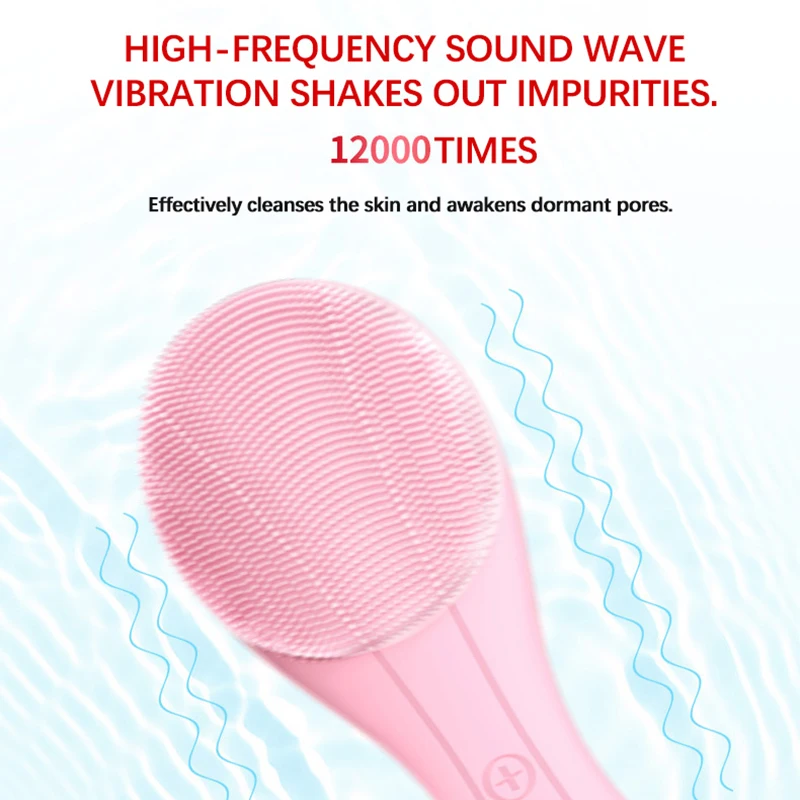 Nettoyant électrique pour le visage, cheveux doux et imperméables, Massage du visage en Silicone, brosse de nettoyage des pores en profondeur, masseur de vibrations de beauté