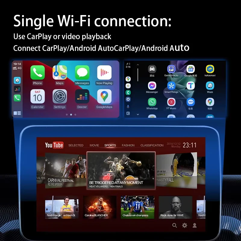 Carplay ai box sem fio carplay android auto converson caixa sem fio apple carplay adaptador embutido netflix youtube para audi