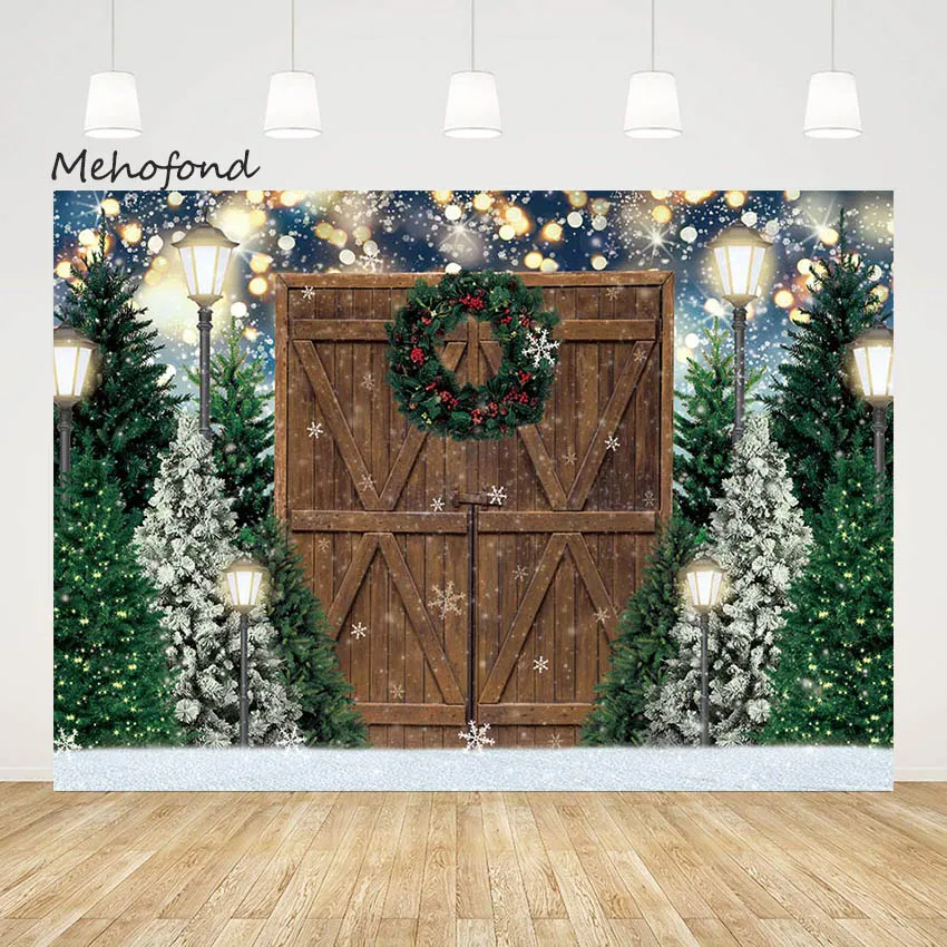 

Mehofond Christmas Photography Backdrop Xmas Bokeh Glitter Scene Child Holiday Party Snow Pine Tree Background Studio Photozone