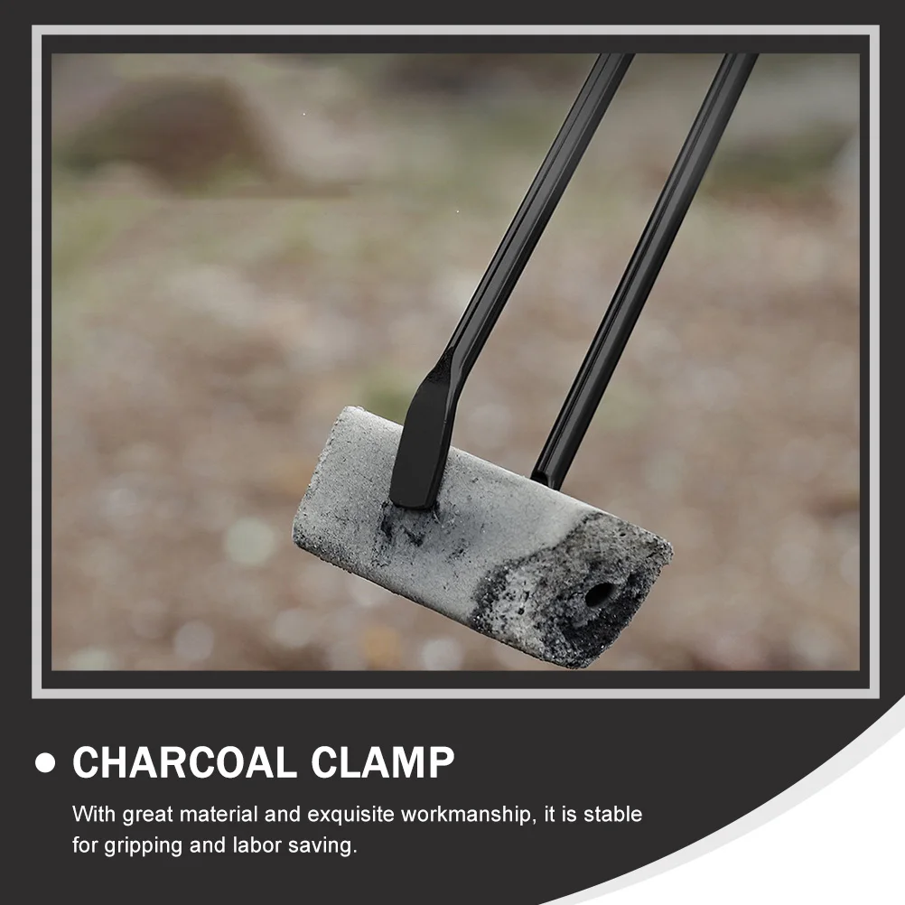 

Extended Handle Iron Charcoal Poker for Bbq Camping Grilling Barbecue Clamp Heavy Duty Outdoor Cooking Tool Non Slip Grip