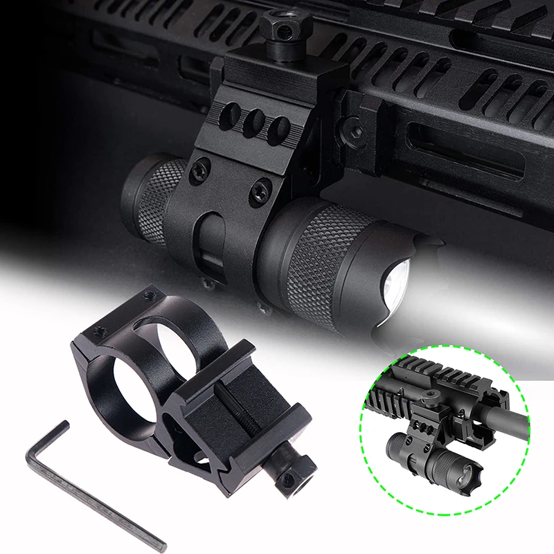 1 paio Tactical 25.4mm a sgancio rapido Offset torcia Scope Mount Picatinny Rail 45 gradi Sight Mount accessori