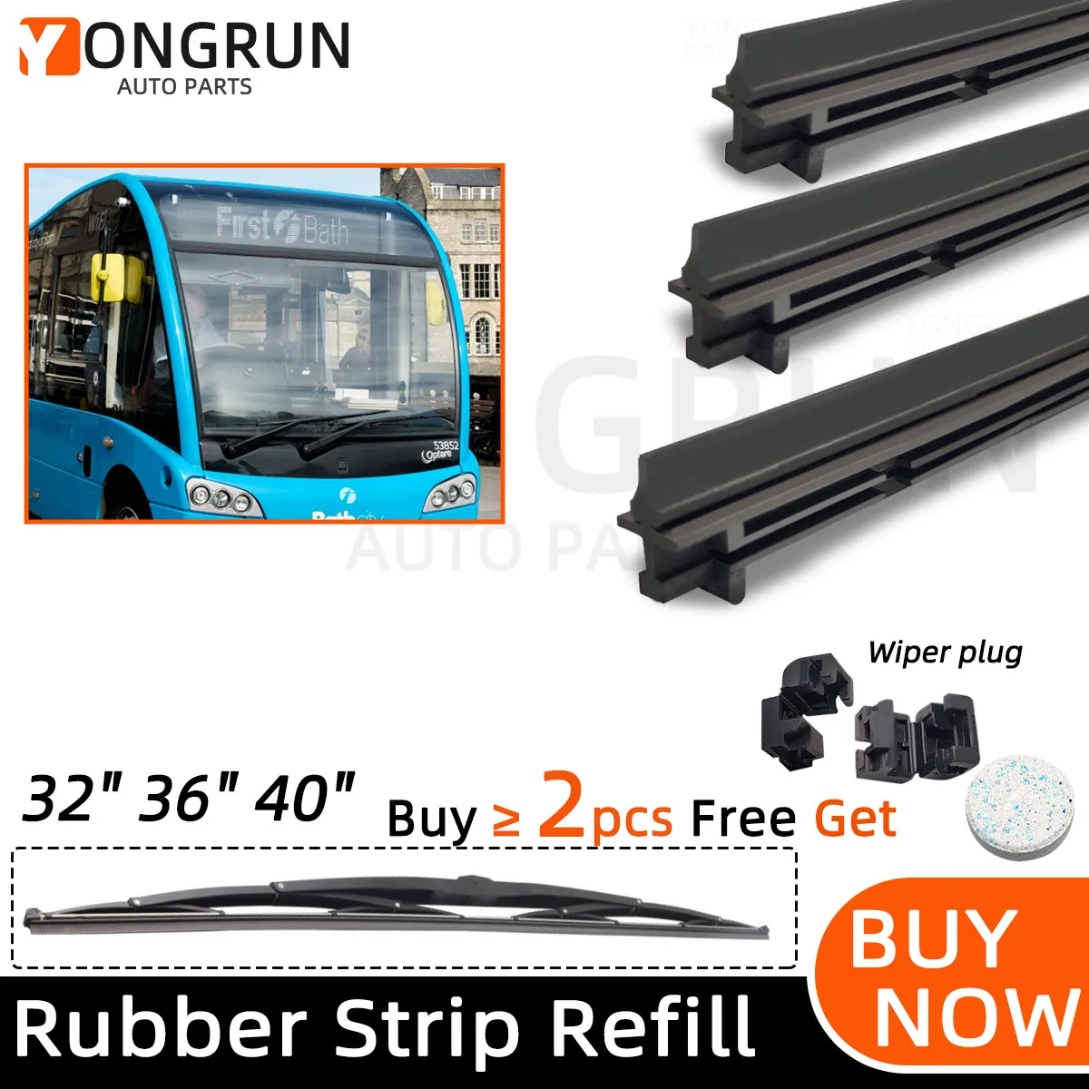 Bus Wiper Rubber Refill Blade Soft Insert Strip Windshield Wiper Replacement Parts 30