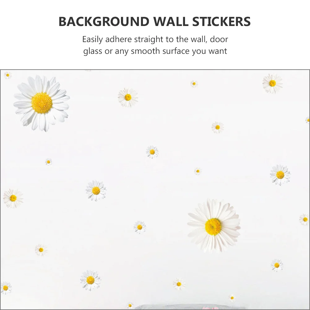 Wall Daisy Stickers Sticker Flower Decal Decals Mural Wallpaper Decor Self Floral Adhesive Decorative Bedroom Room Removable