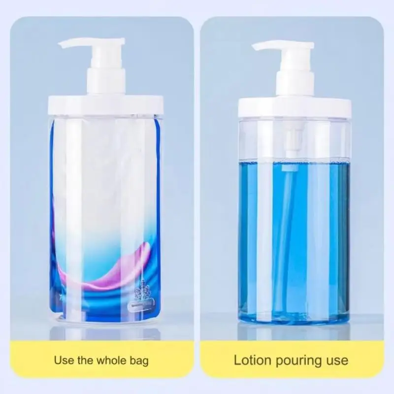Pumpflaschen-Spender aus Kunststoff, nachfüllbare Flaschen mit weiter Öffnung, nachfüllbar, leer, für Reisen, Duschseife – Detail 4