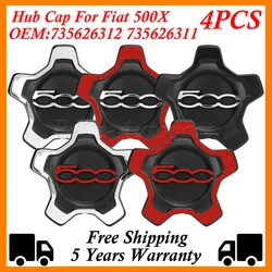 4Pcs For Fiat 500x Silver/Black/Red Hubcap Cupping 735626312 735626311 Wheels Centre Hub Caps Set Dust Cover Wheel Hub 16 inch