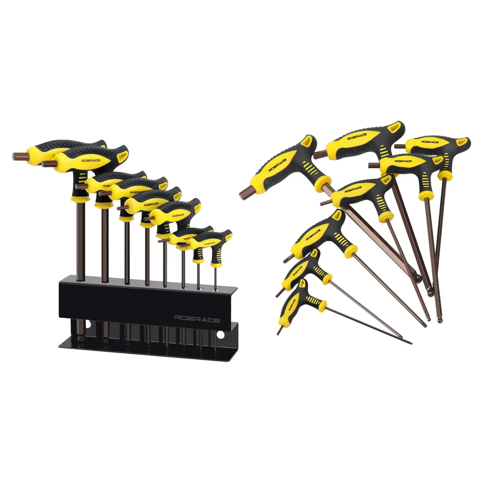 

8 Pieces T Handle Allen Wrench Set Hex Wrench Stand Sturdy Easy to Use Bike Repair Tool Set Bike Hex Key for Repairing