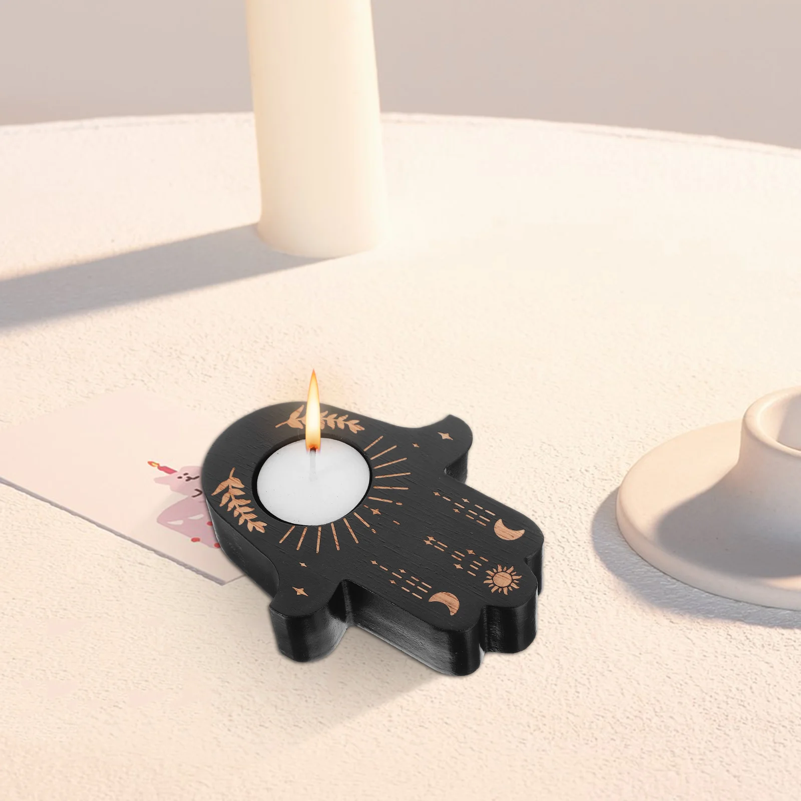 

1pc Wooden Tealight Holder Small Stand For Home Wedding Party Garden Decoration Votive Display Stand