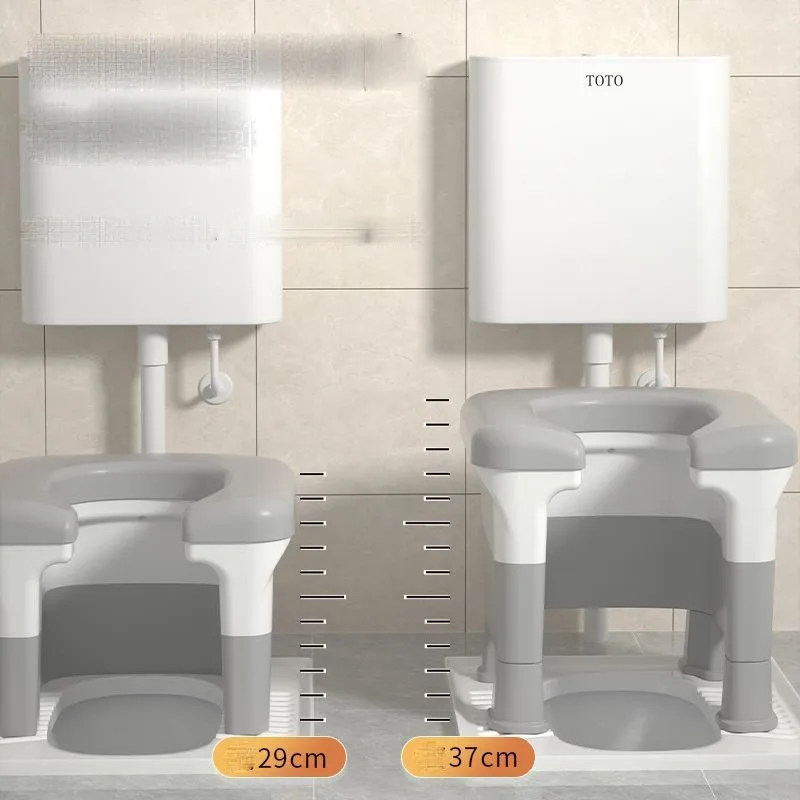 변기 의자 가정용 스툴 쪼그리고 앉는 변기 도구 접이식 변기, 간단한 시트 프레임, 임산부 노인 변기 스툴 ZE394