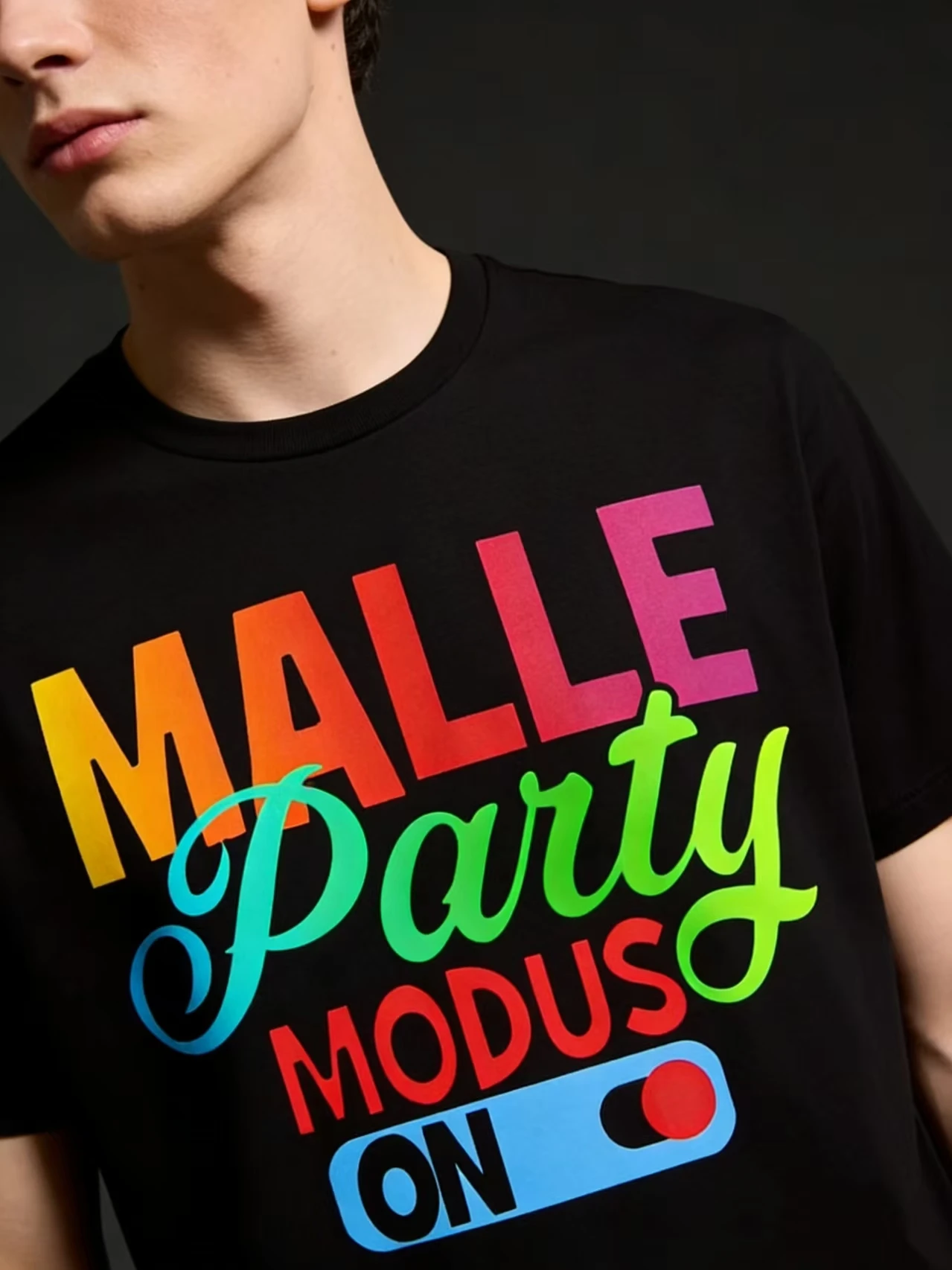 Camiseta divertida de Mallorca Party Modus On Vintage para hombre, ropa de calle de algodón, camiseta Harajuku, camisetas de manga de gran tamaño para mujer, Unisex de verano