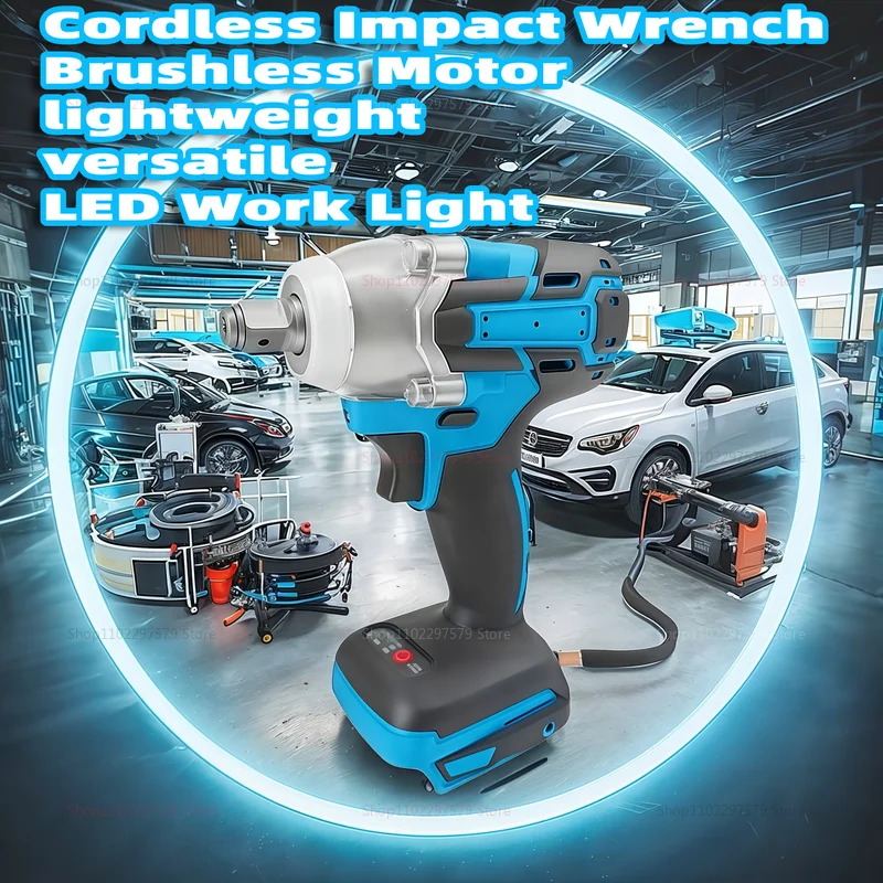 

Cordless Brushless Impact Wrench High Torque Rechargeable Power Tool for Repair Automotive Tire Rotation Car Heavy Duty