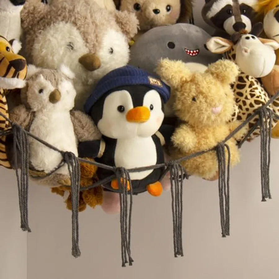 Stuffed Animals Hammock Net Corner-Hanging Stuff Animal Toy Storage Organizer for Plush Plushie Room Bedroom Nursery Decor Toy - view 5