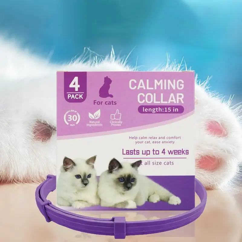 Calming Collar for Cats Pet Calming Pheromone Collar for Cats Dogs Calming Collar for Anxiety Effective Relieve Anxiety Stress