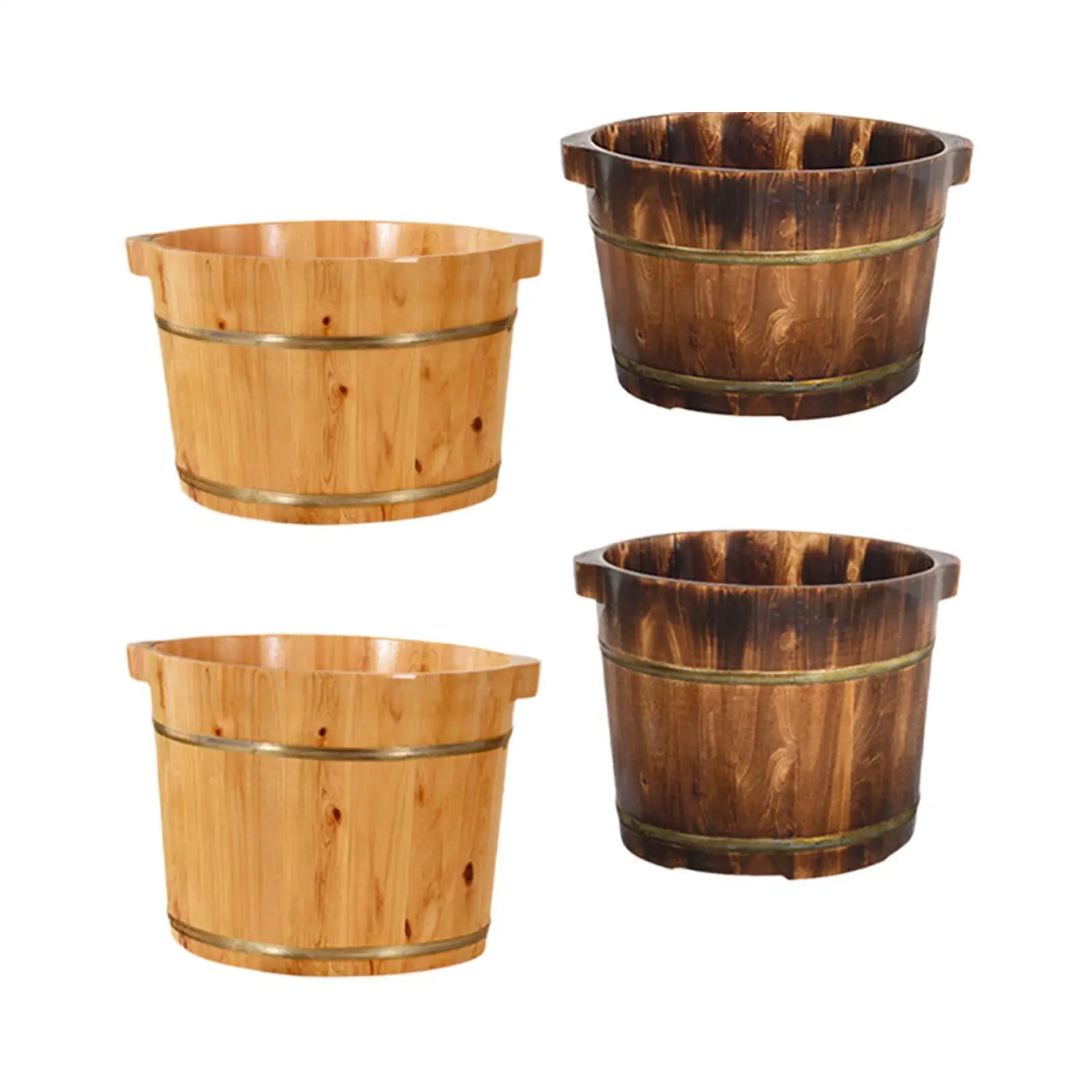 Wood Foot Bath Tub Large Capacity Practical Foot Bath Barrel Footbath Basin Foot Washing Bucket for Bathroom Foot SPA Women Men - view 5