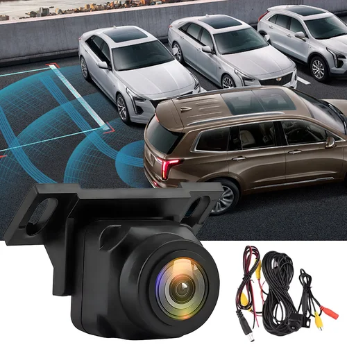 Imagen 2 del producto Cámara de respaldo para coche, cámara de visión trasera 1080P, transparente, antiinterferencias, gran angular de 170 grados, ajustable, cámara de marcha atrás pequeña para vehículo