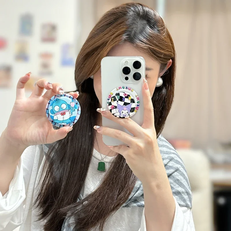 

Cute Sanrio Kuromi Hangyodon For Magsafe Magnetic Phone Griptok Grip Tok Stand For iPhone Foldable Wireless Charging Case Holder