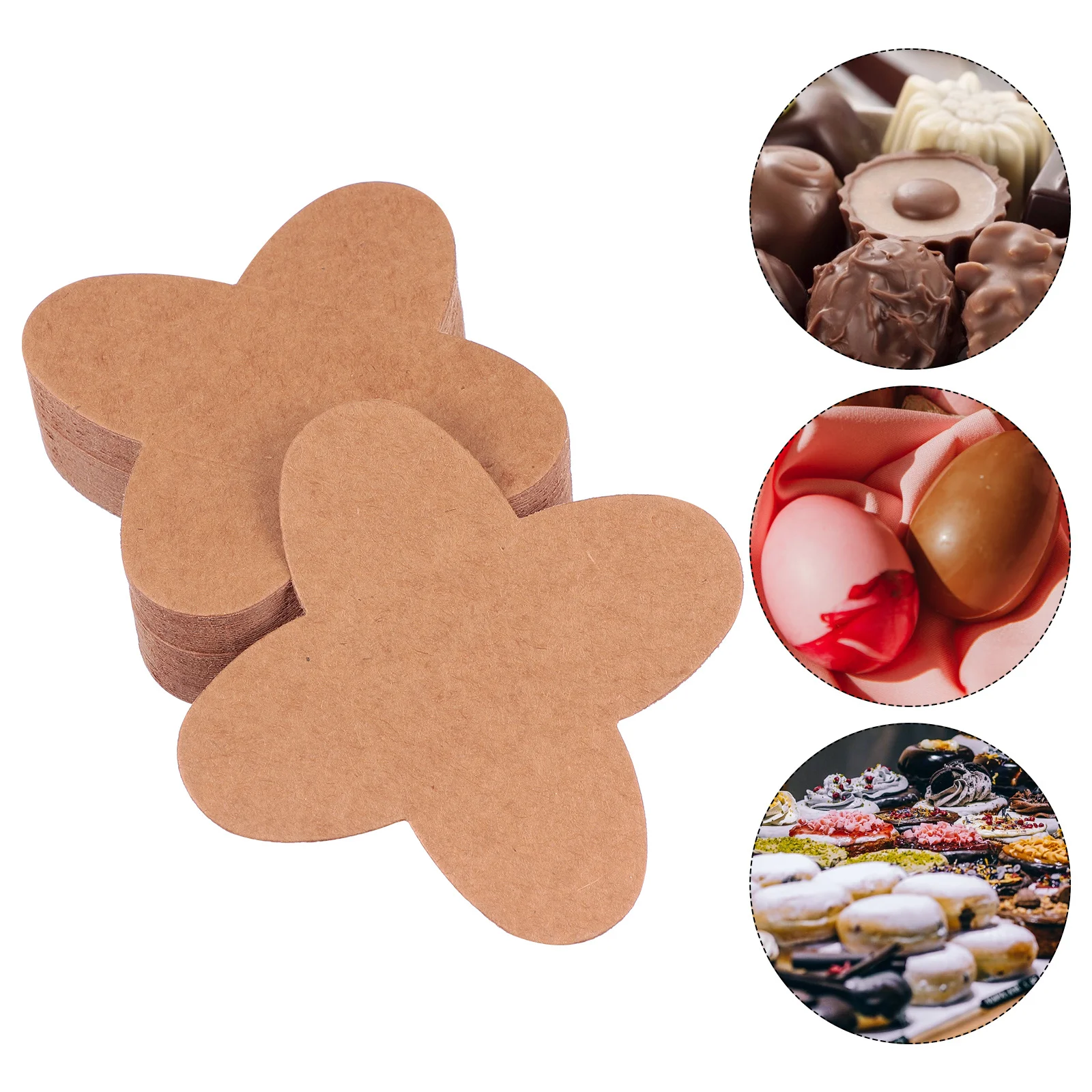 

100Pcs Chocolate Wrapping Tray Truffle Wrapper Kraft Paper Holder for Candy Decor Packaging Fixing Insert Cardboard Divider