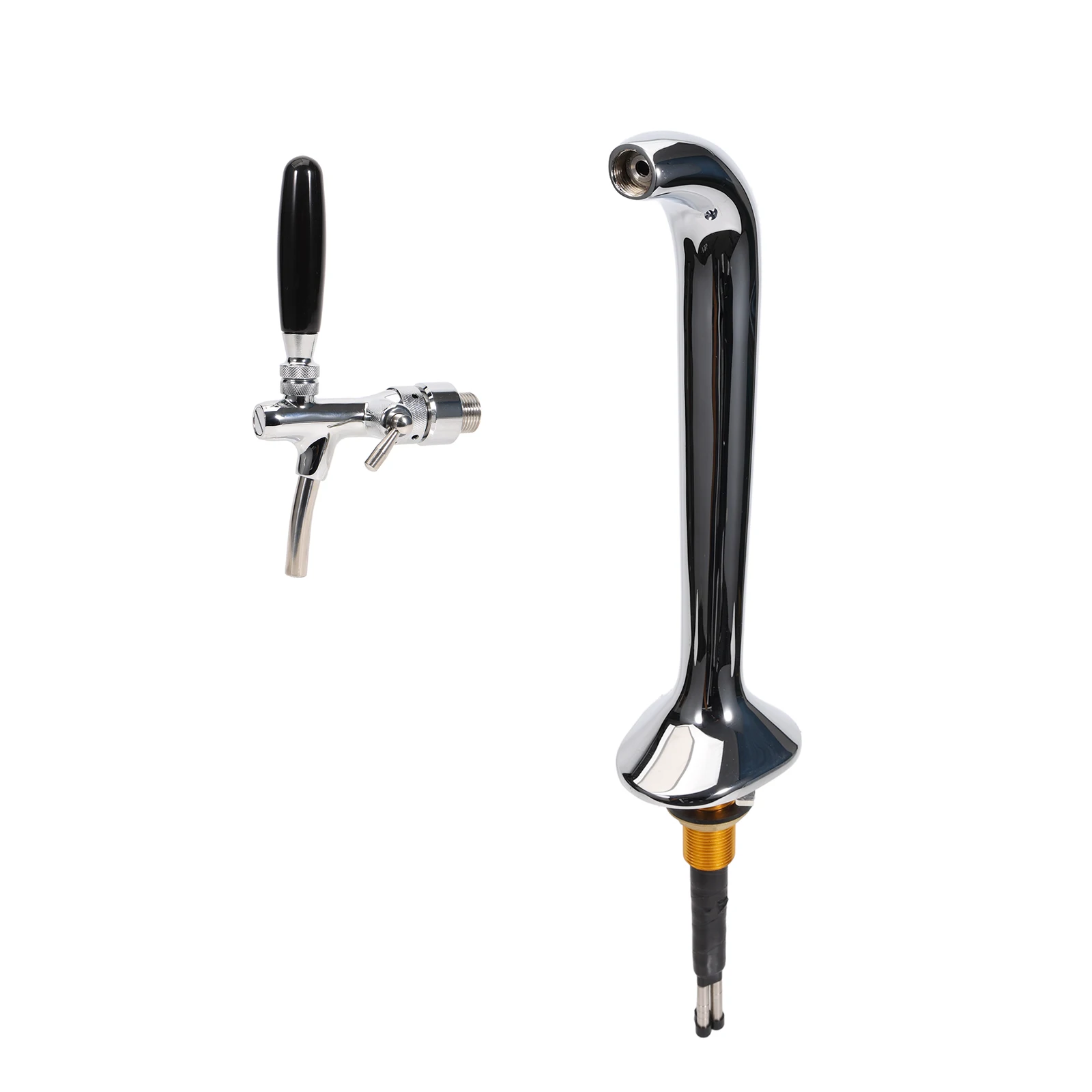 Snake Beer Tower Single European Taps Chrome Plated Brass Glycol Recirculation Loop Homebrew Draft Beer Tower Bar Dispensing
