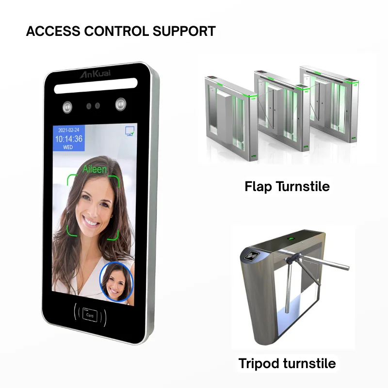 Biometric AI Face Recognition Access Control Device Free SDK Web Cloud Time Recording Attendance Customizable Logo Reset WiFi
