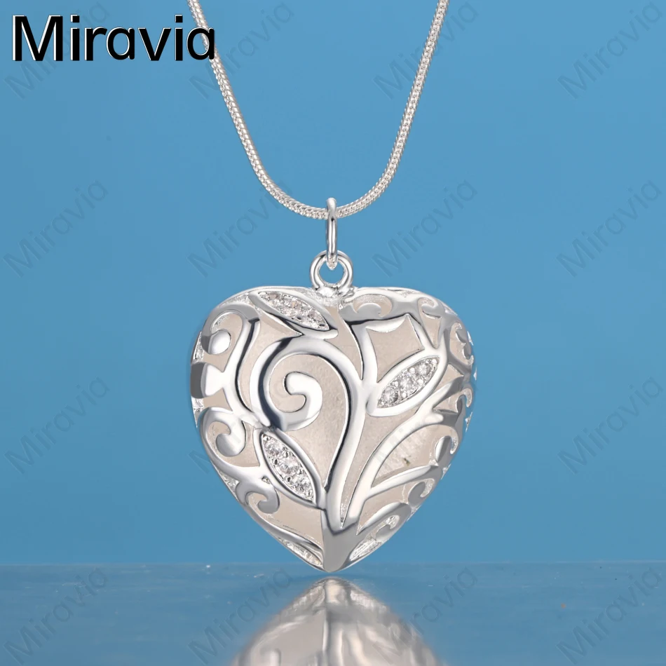 

Ожерелье-подвеска Miravia из стерлингового серебра 925 пробы в форме сердца с ажурным узором — уникальный подарок для женщин, универсальное украшение для любых мероприятий