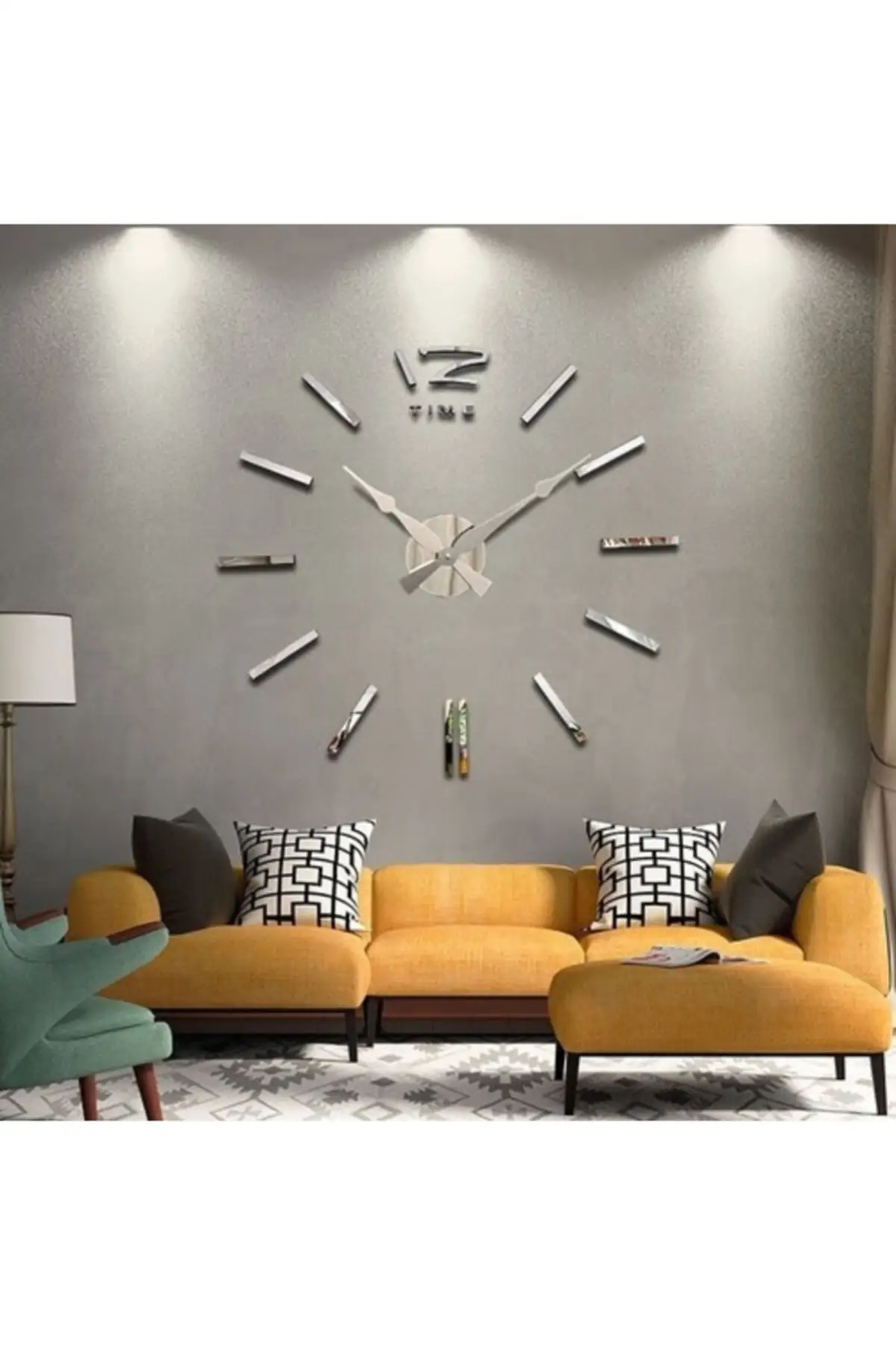 Uras Modern Generation Dıy 3d Decorative Big size Sticker Wall Clock Wall Clock Creative Home Decor