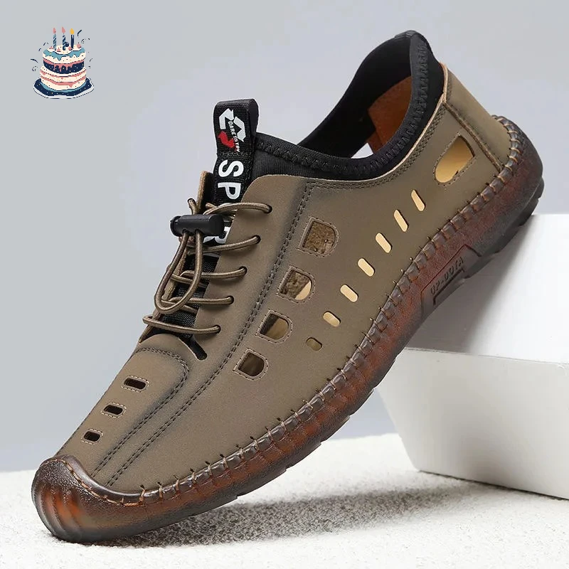 

Men's Slip-On Shoes Summer Hollow out Breathable Soft Bottom Comfortable Anti-Slip Casual Shoes-8333