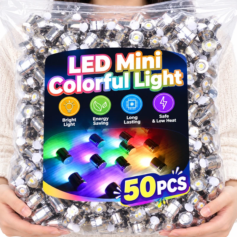 50/1pcs Miniature Led Light Bulbs Replacement Lights Battery Operated Bulb Lighting Luminous Handmade Decor Camping Flashlight