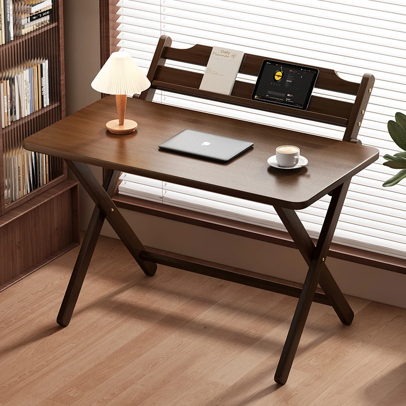 Foldable Study Desk | Space Saving Workstation with Adjustable Shelf & Multi-Function Laptop Table for Small Dorm Spaces‌