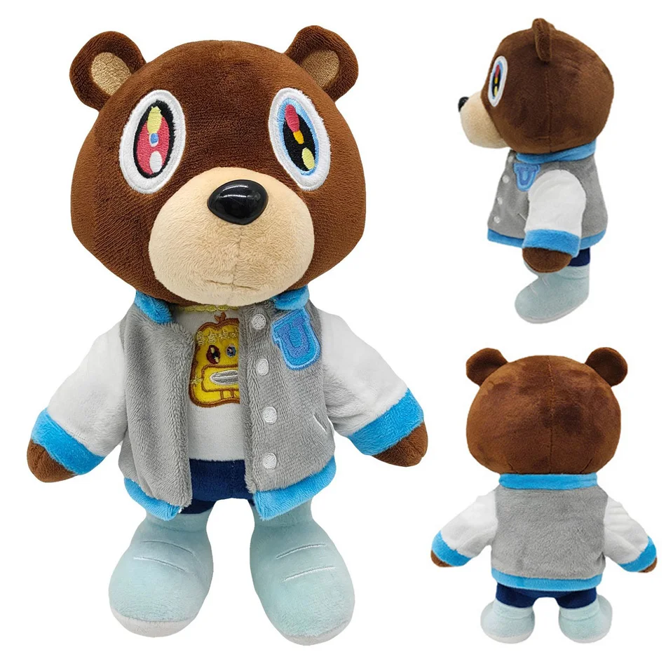 30CM Kawaii Kanye Teddy Bear Plush Toy Cartoon Animal Bear Dolls Stuffed Soft Toy Christmas Birthday Gifts For Children Kids AAA