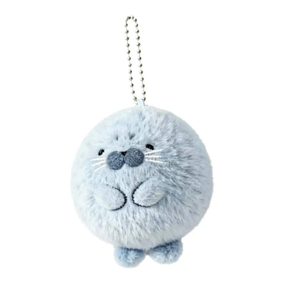 Kawaii Plüsch-Siegel-Schlüsselanhänger, Niedlicher Grauer Ball-Stofftier-Anhänger, Weiche Flauschige Taschen-/Rucksack-Dekoration, Perfekter Täglicher Begleiter – Detail 2