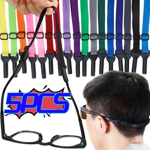 Cuerda para gafas para niños, cuerda elástica deportiva para gafas, cordón de fijación antideslizante, soporte para gafas, correa, accesorio para gafas, 1/5 Uds.