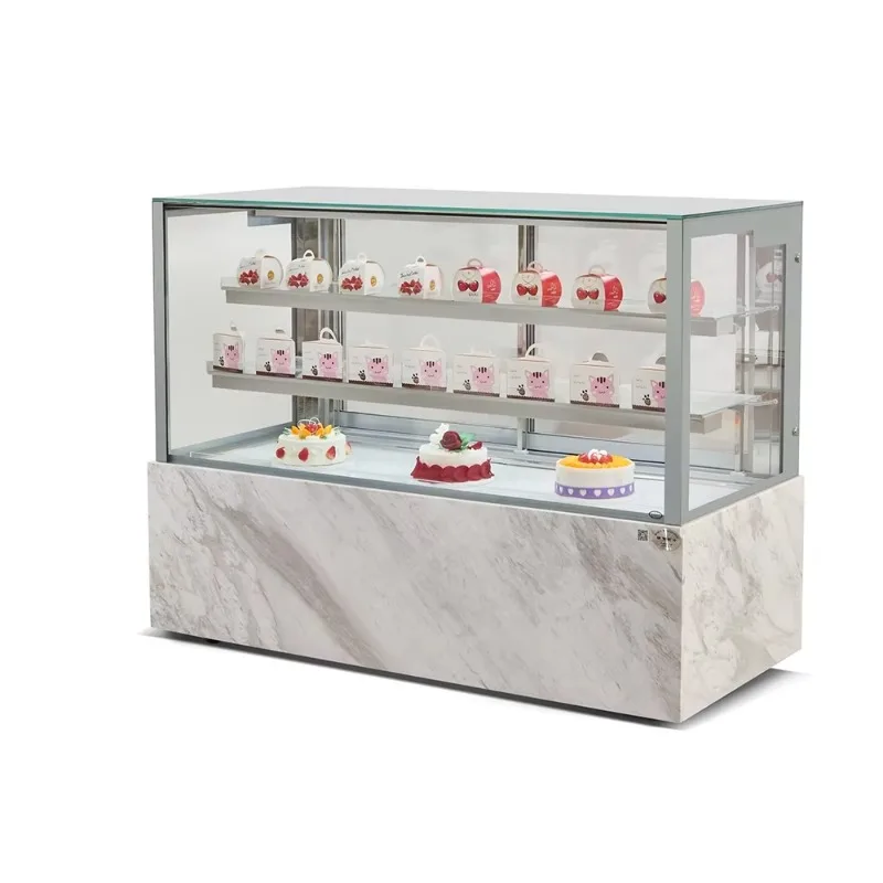 

Customized Three Layers Refrigeration Equipment Cake Display Glass Door Commercial Showcase Cake Display Fridge Cabinet