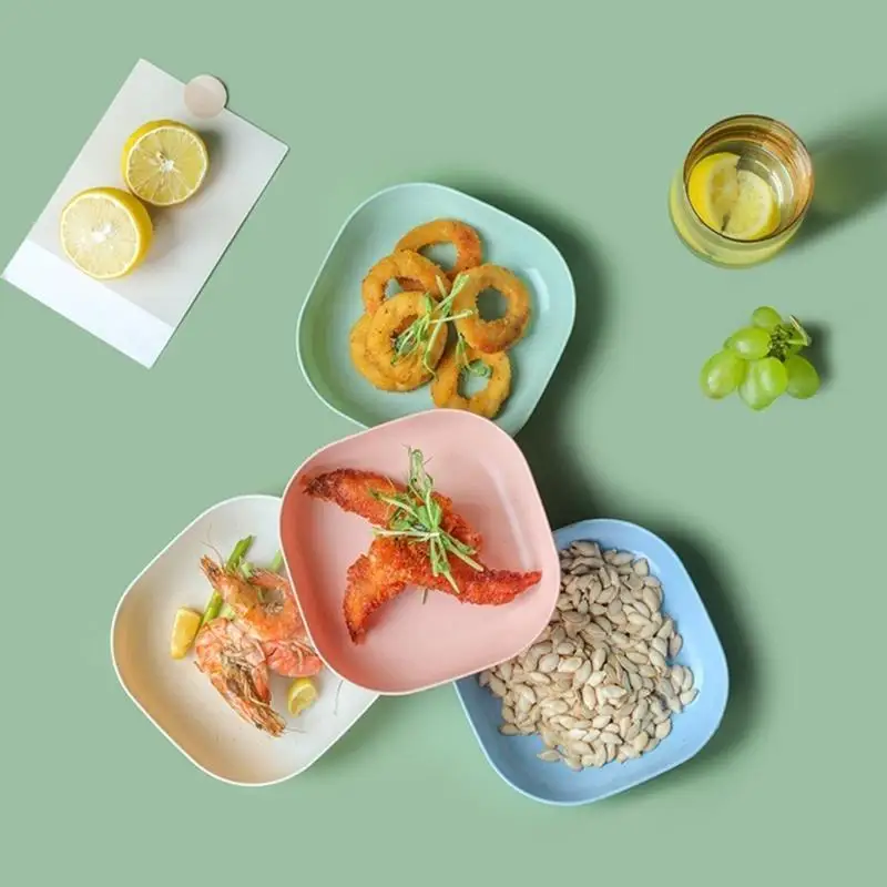 Q22D Small Plates Dinner Dish Vegetable Fruit Cake Snacks Plate Dining Table Garbage