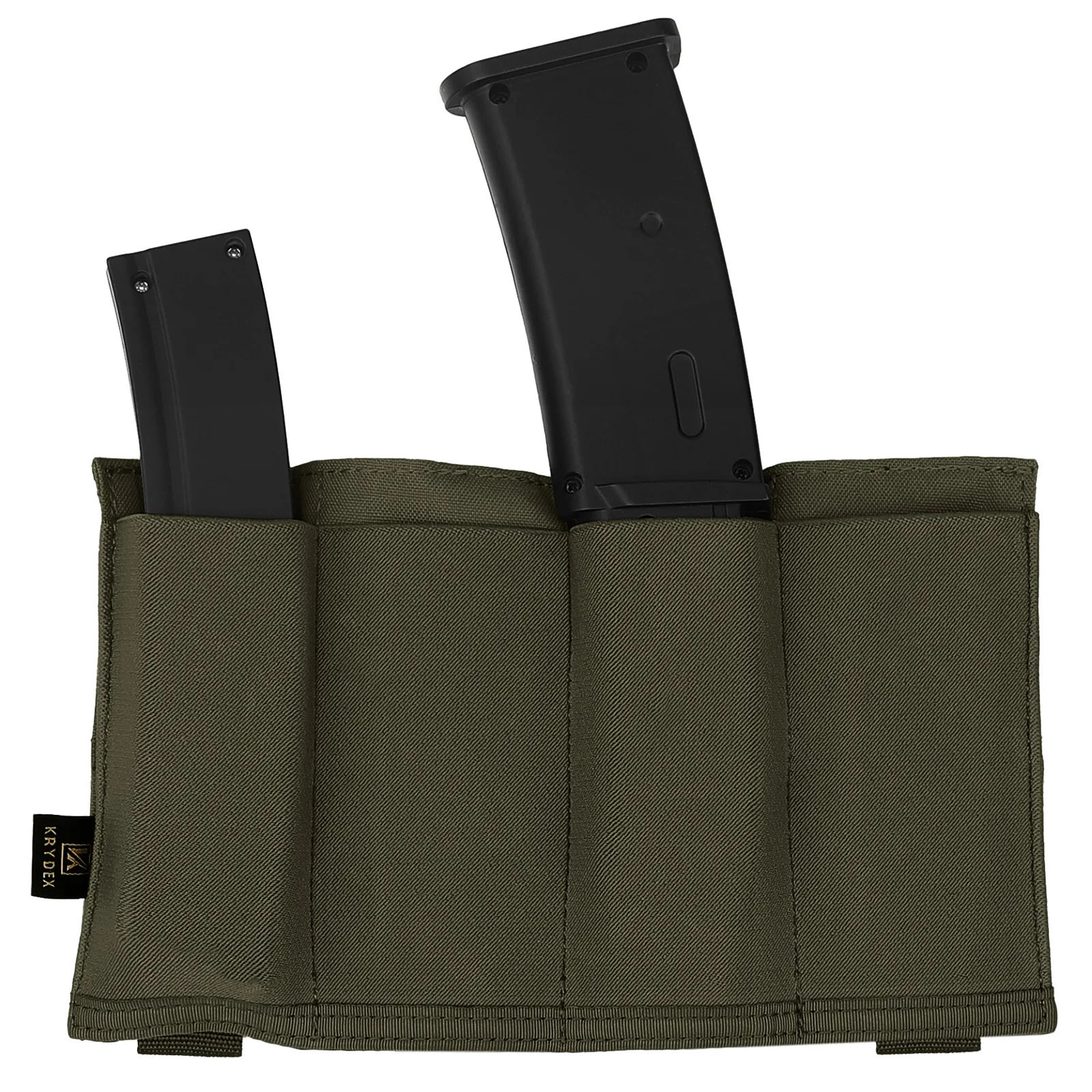 KRYDEX Quadruple Elastic Open Top SMG Magazine Pouch MOLLE Tactical MP5/ MP7 / Kriss Mag Pouch Holder Hunting Vest Accessories