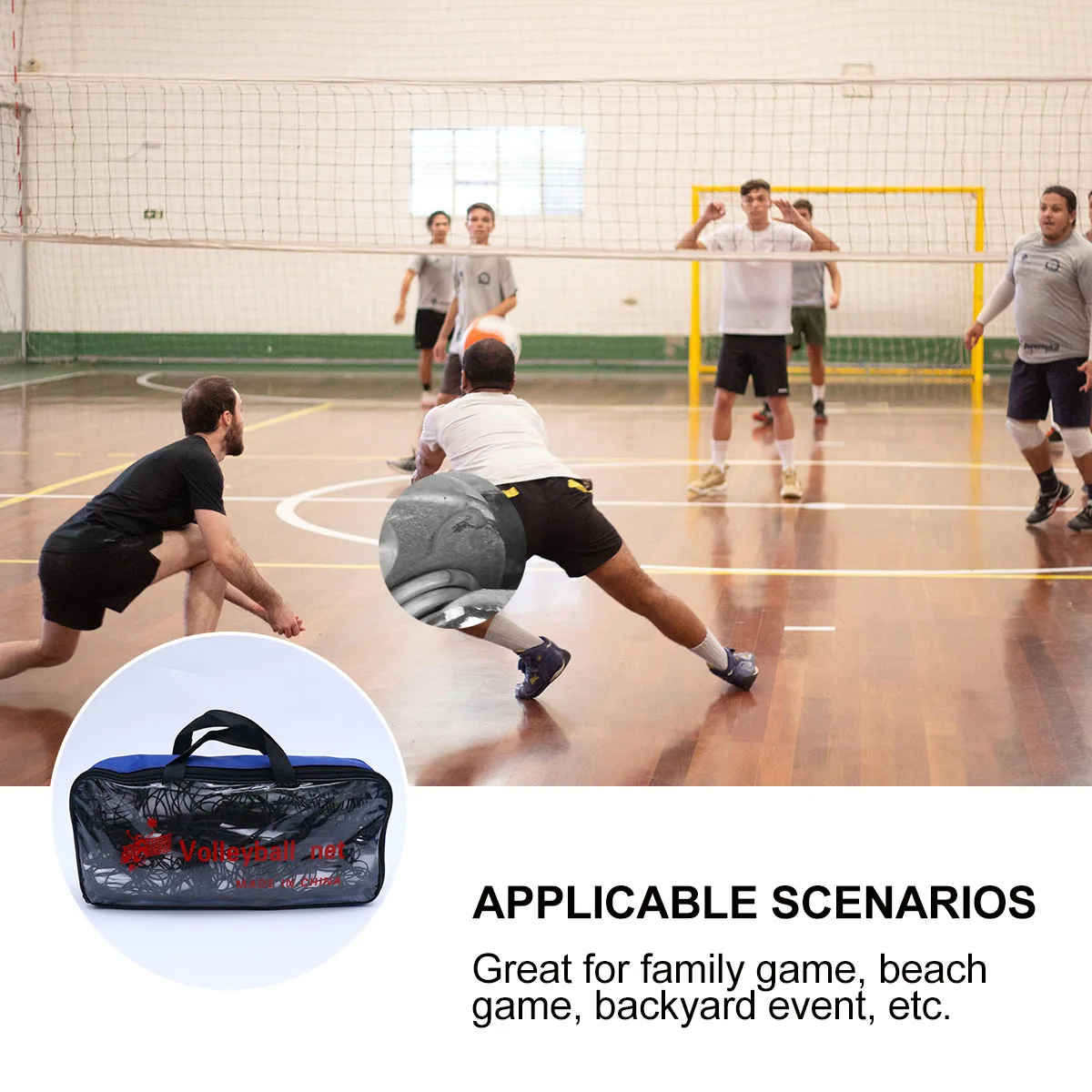 

1Set Sports Volleyball Net Reliable Performance Easy Carry for Backyard Event Beach Game Family Recreation Friendship Building
