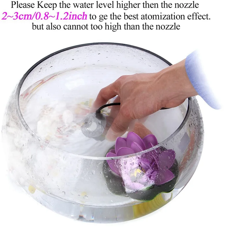 Mist Maker Fogger Ultrasonic Humidifier 3 ชิ้น Atomizing หัวน้ําพุ Pond หมอก Atomizer Air Humidifier EU Plug