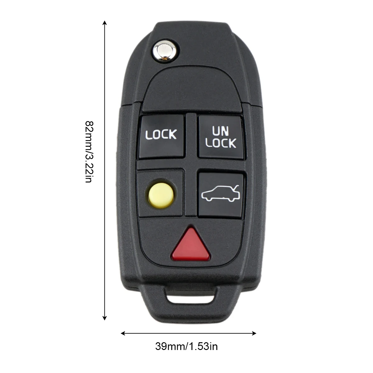 5 Buttons Easy Using Flip Remote Key Case FOB Replacement Fit for VOLVO S60 S80 V70 XC90