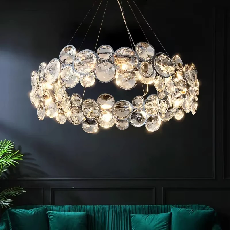 

Modern Luxury Crystal Ceiling Pendant Light LED Chandelier for Living Room Bedroom Dining Room Kitchen - Villa Decor