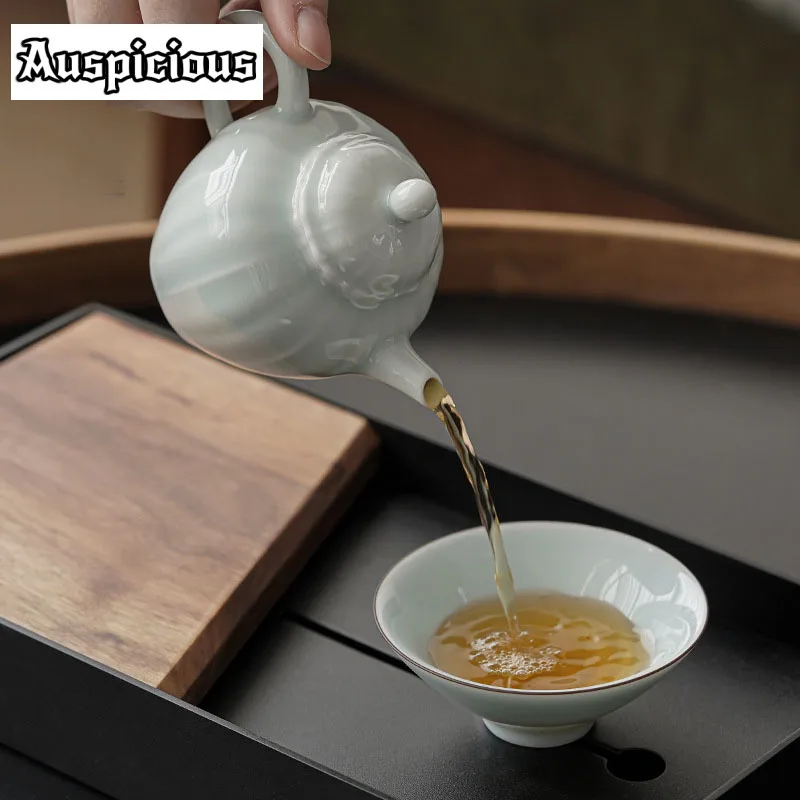 110ml Jade Porcelain Teapots Small Xishi Ceramic Tea Pot White Porcelain Teakettle With Handle Teaset Home Decoration Accessorie