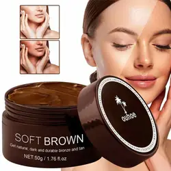 Loción bronceadora de larga duración, 50/200g, sin sol, para interiores, loción bronceadora corporal con brillo Natural