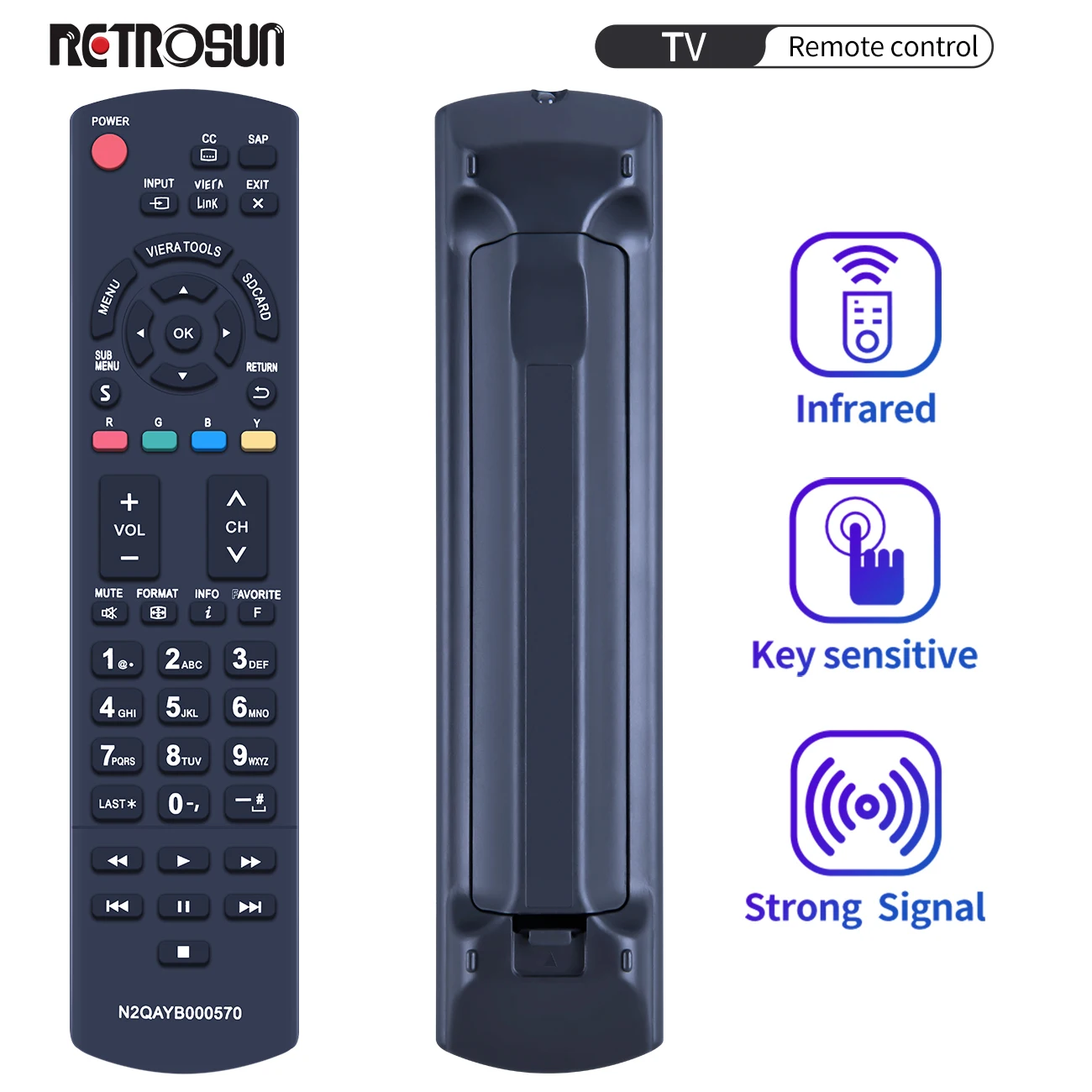 New N2QAYB000570 Remote Control Fit for Panasonic TV TC-P4232C TC-P42S30 TC-P42X3 TC-P46S30 TC-P46ST30 TC-P46X3 TC-P50S30