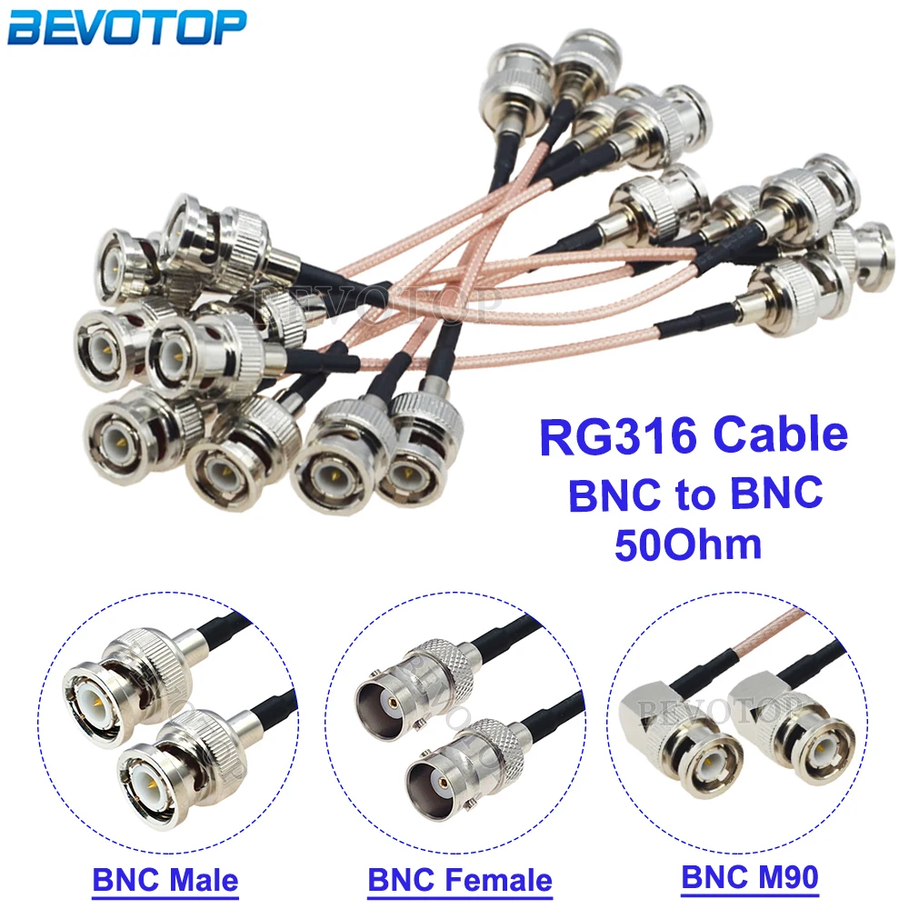 1Pcs RG316 BNC to BNC Male/BNC Female for SDI Video Signal Camera RF Pigtail 50 Ohm RG-316 RF Coaxial Cable 10CM-15M