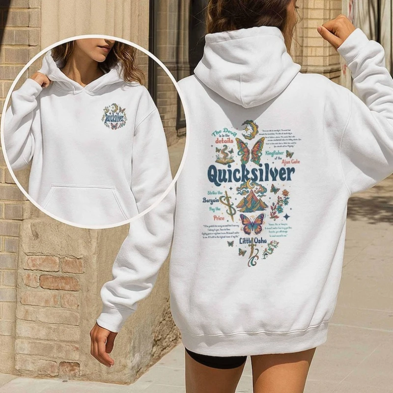 

Saeris Fane Fantasy Bookish Gift for Readers Autumn and Winter Long Sleeve Thermal Hoodie Adult Ladies Sweatshirt Pullover