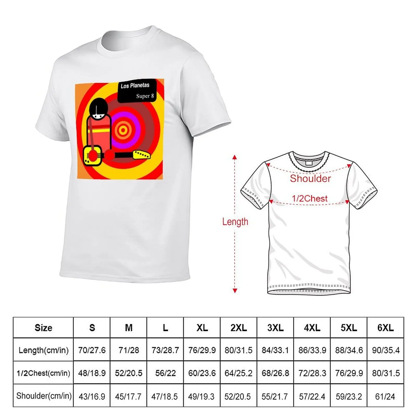 Los Planetas - Super 8 album 1994 T-Shirt man t shirt designer cotton tshirt 100% T-Shirt
