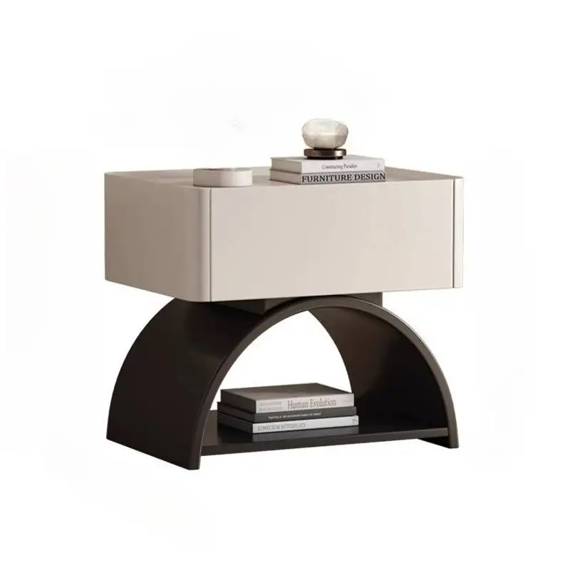 #Art Aesthetic Bedside Table Bedroom Gray Designer Weird Modern Bedside Table Drawers Minimalist Mesitas De Noche Furniture